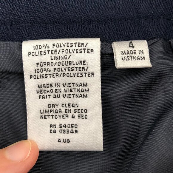 Nine West Suit Separates 100% Polyester Lined Pencil Skirt Navy Size 4 - Picture 8 of 9